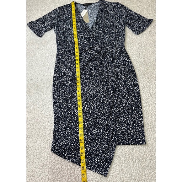 NWT Banana Republic Blue and White Asymmetrical Ruched Mini Dress - Picture 10 of 13